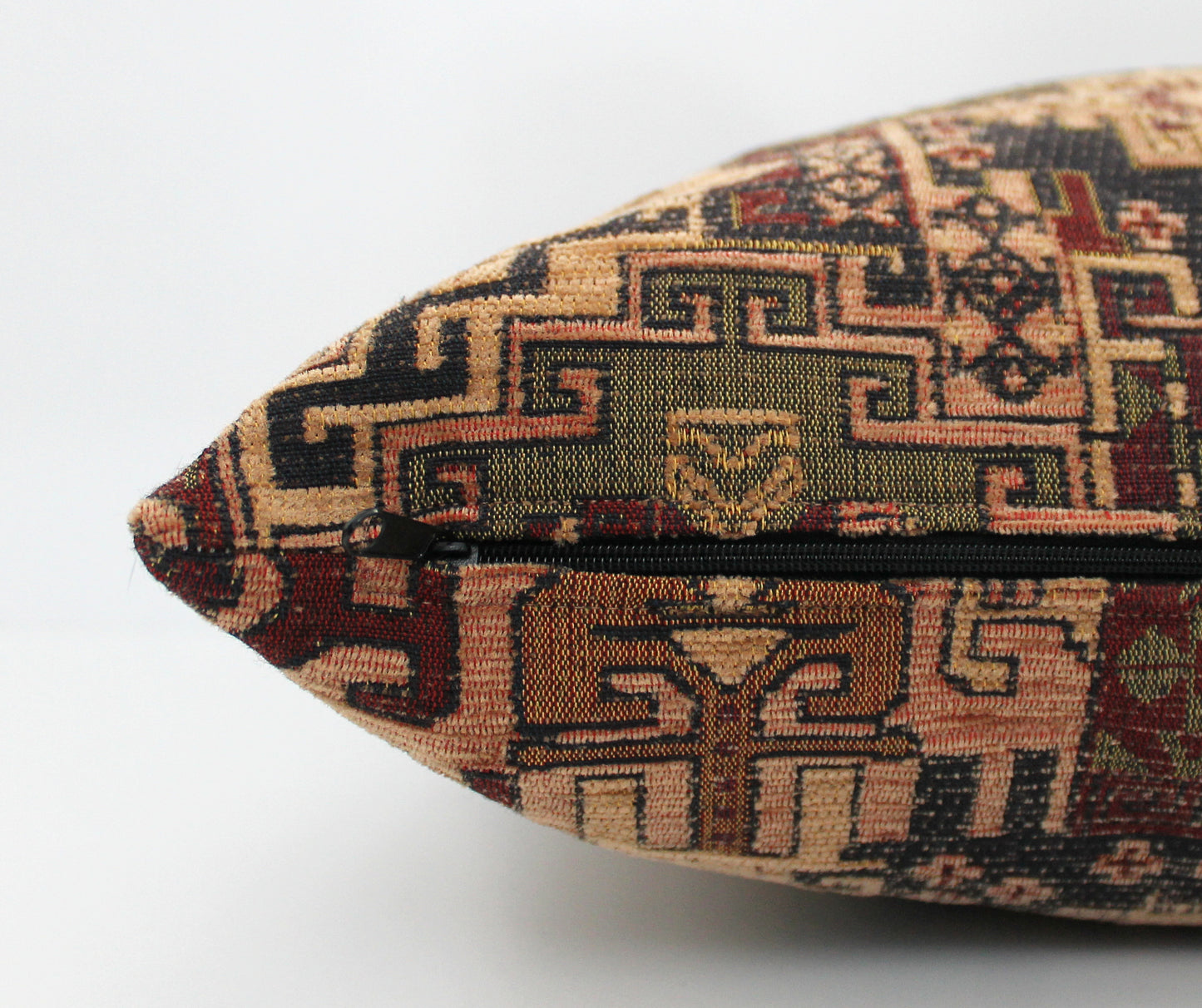 Beige and Brown Turkish Kilim Pillow Cover