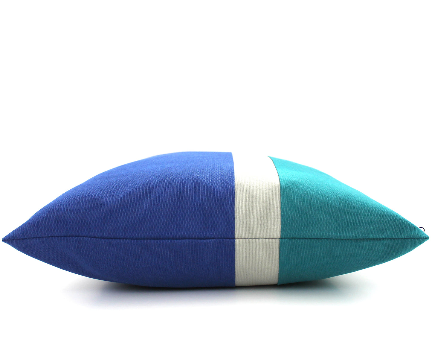 Dark Cobalt Blue, Light Grey and Dark Teal Color Block Pillow Cover