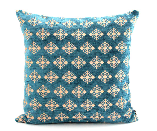 Dark Teal / Petrol Blue High End Turkish Ottoman Pillow Cover - Luxurious Boho Throw