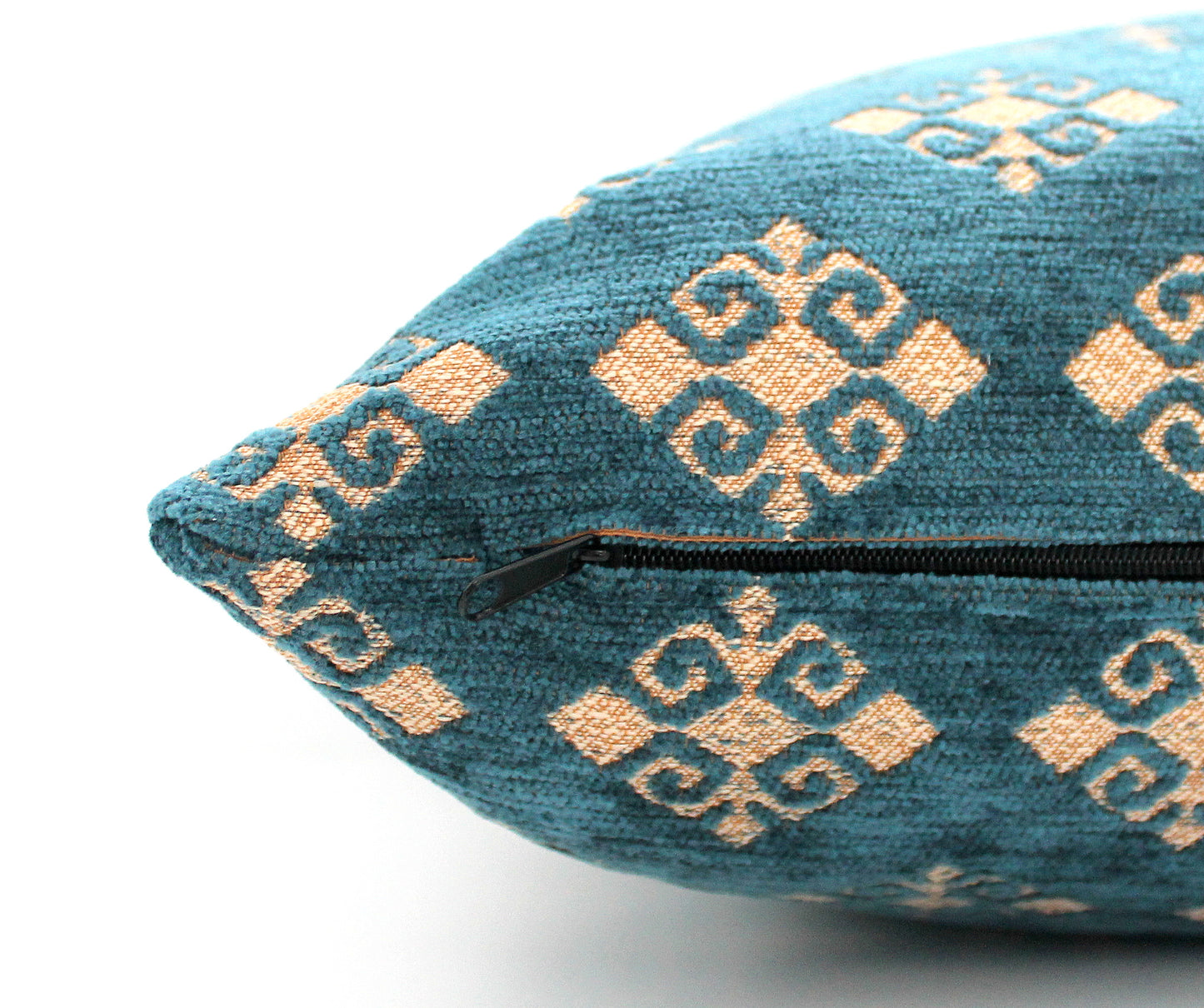 Dark Teal / Petrol Blue High End Turkish Ottoman Pillow Cover - Luxurious Boho Throw