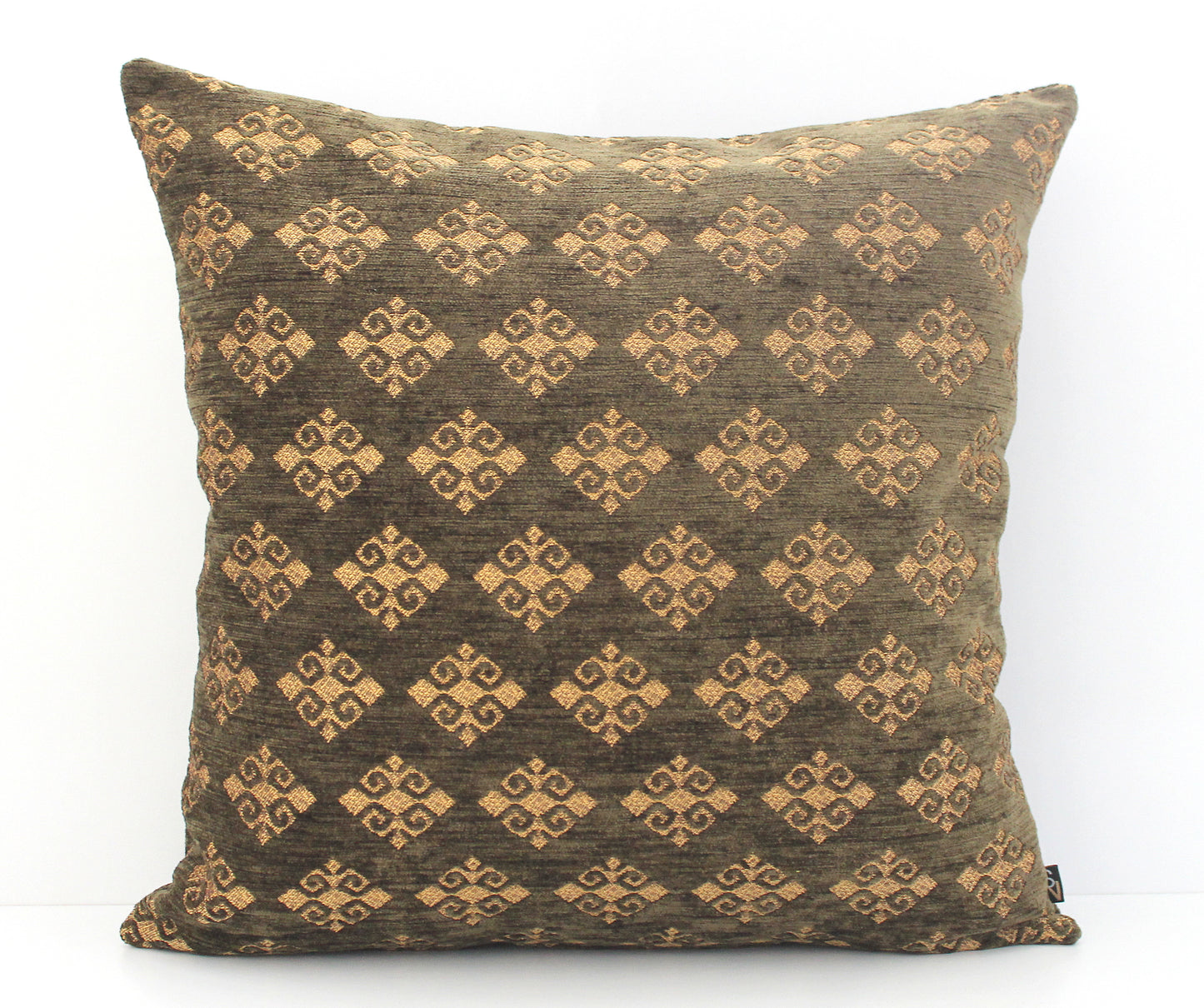 Khaki Green High End Turkish Ottoman Pillow Cover - Luxurious Boho Throw