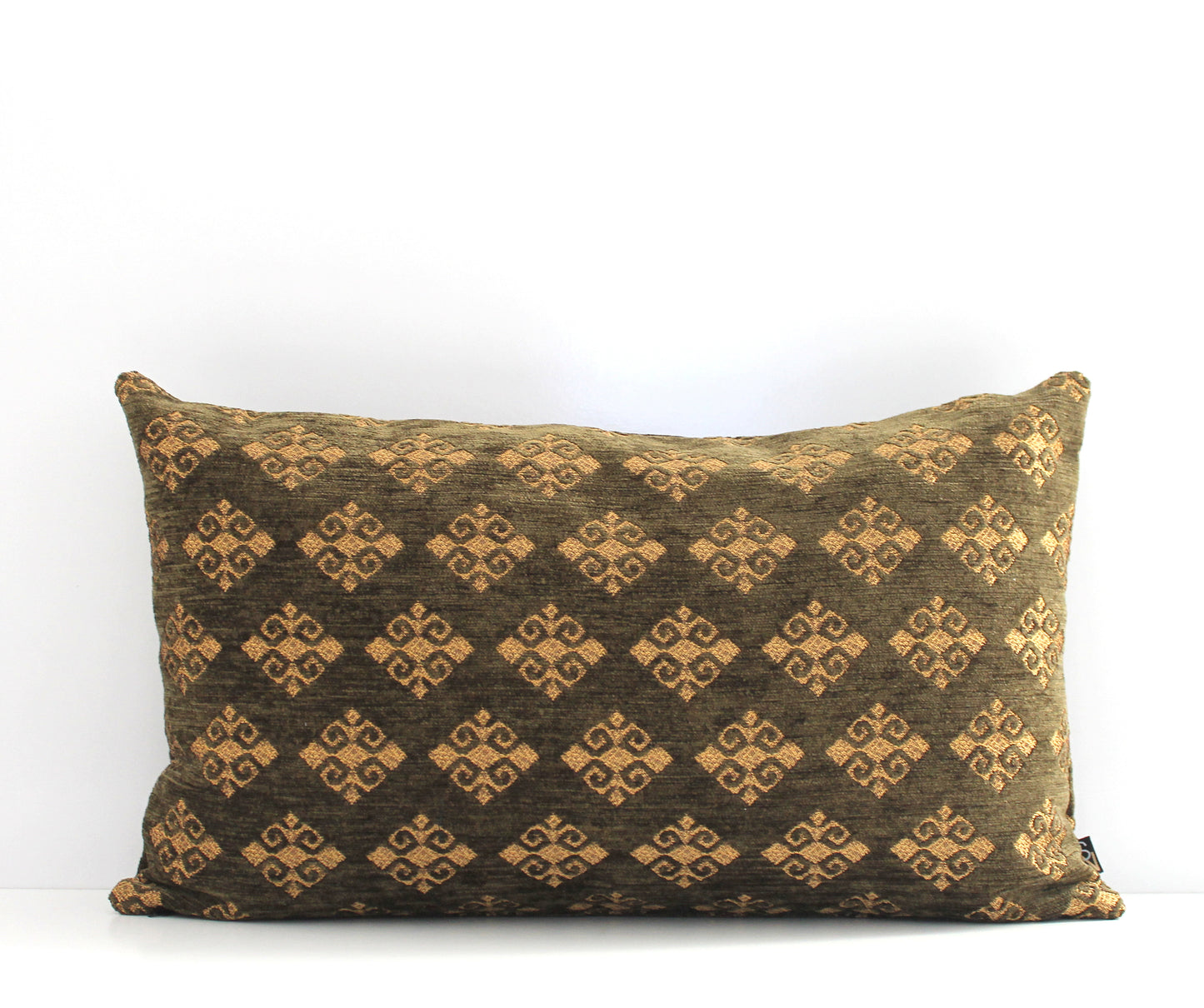 Khaki Green High End Turkish Ottoman Pillow Cover - Luxurious Boho Throw