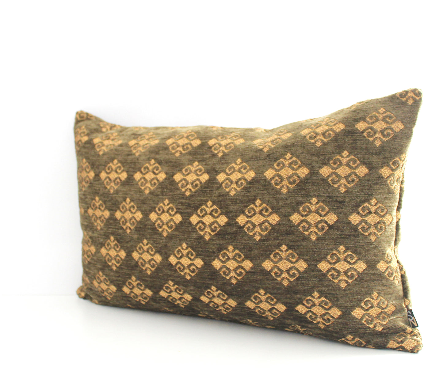 Khaki Green High End Turkish Ottoman Pillow Cover - Luxurious Boho Throw