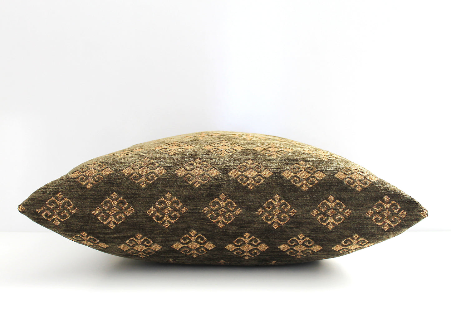 Khaki Green High End Turkish Ottoman Pillow Cover - Luxurious Boho Throw