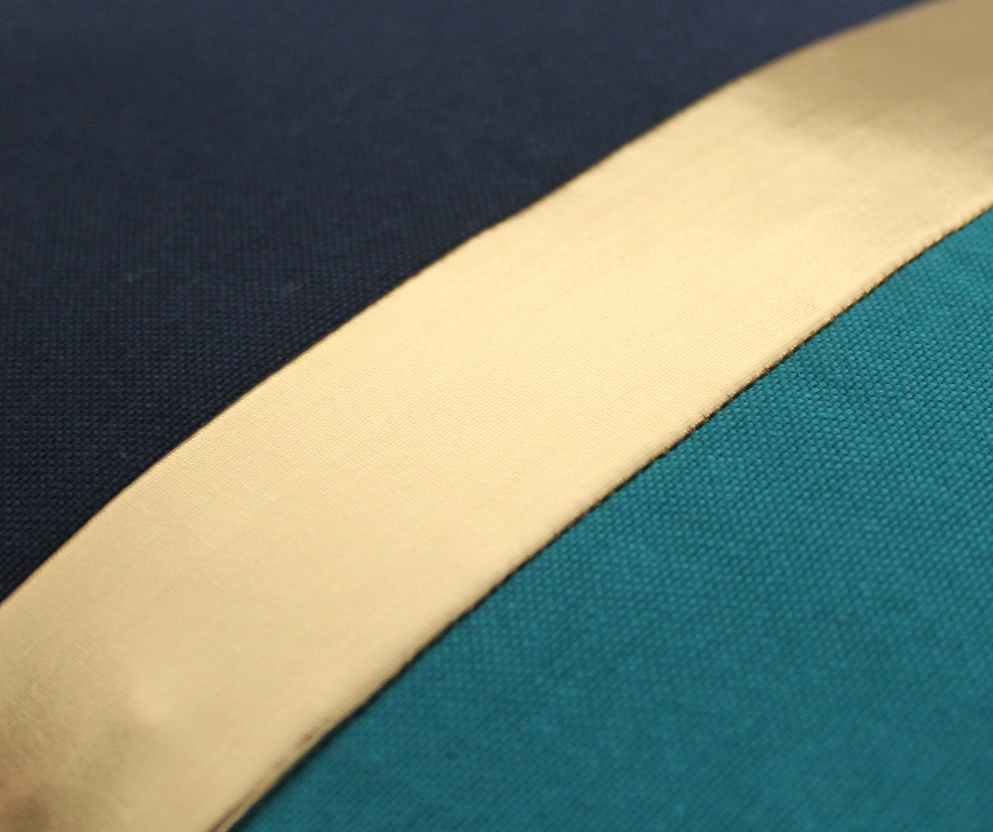 Dark Teal, Navy Blue and Gold Colorblock Pillow Cover - All Sizes, Custom Metallic Stripe Color