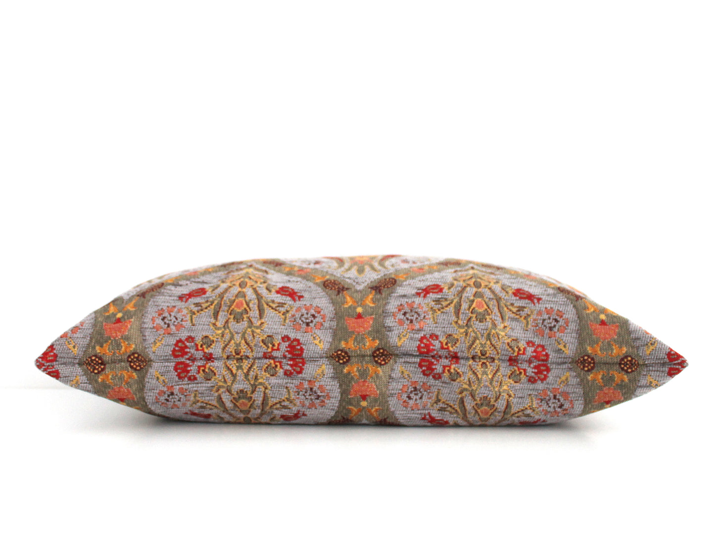 Grey and Gold Ottoman Turkish Pillow Cover