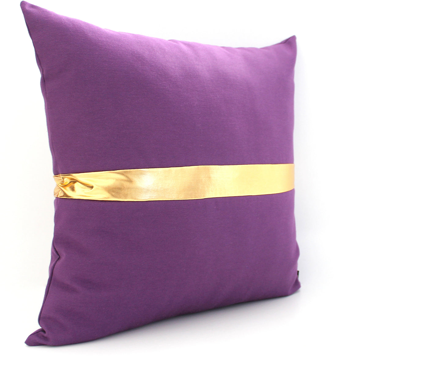 Dark Purple and Gold Colorblock Pillow Cover, Custom Metallic Stripe