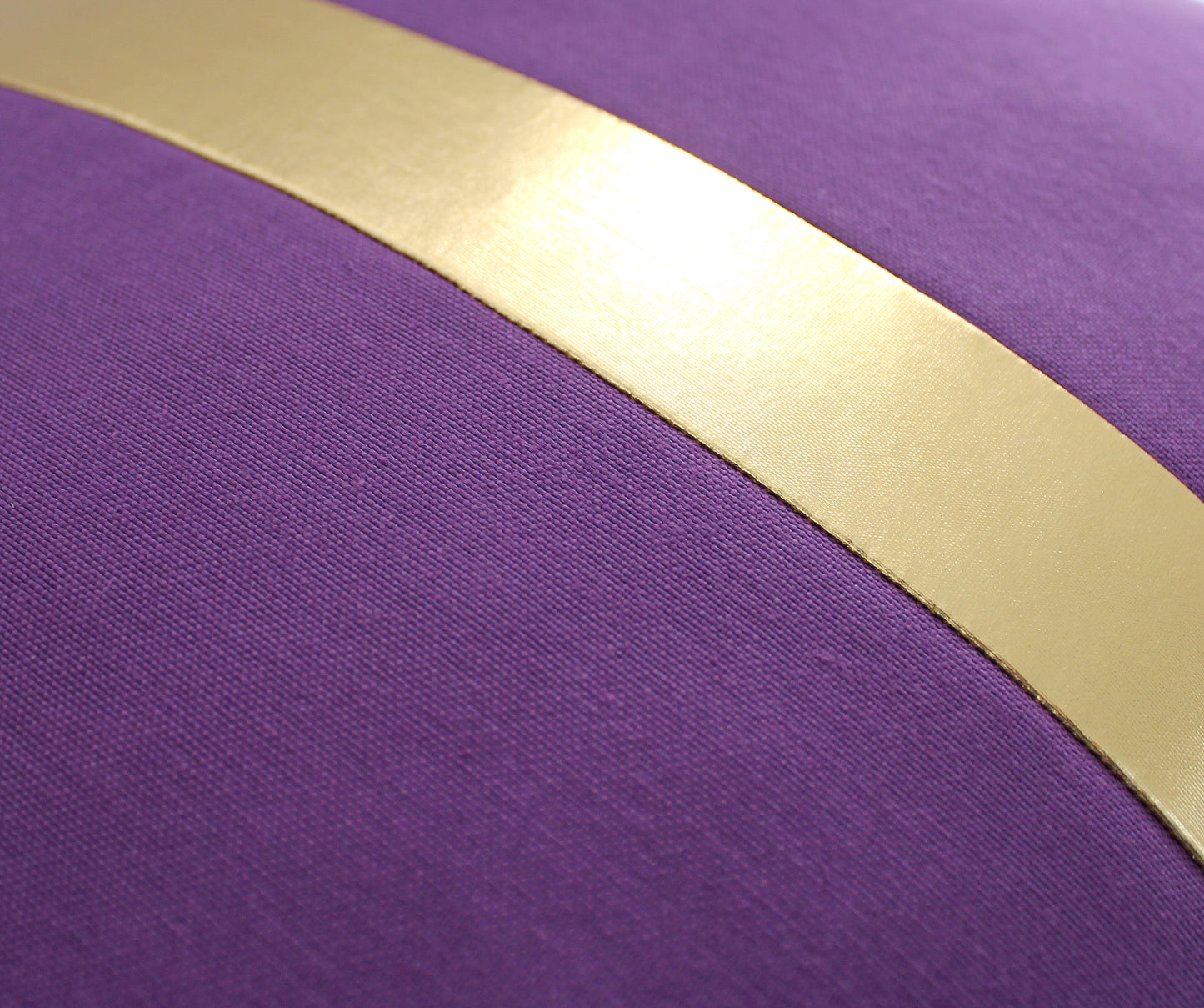 Dark Purple and Gold Colorblock Pillow Cover, Custom Metallic Stripe