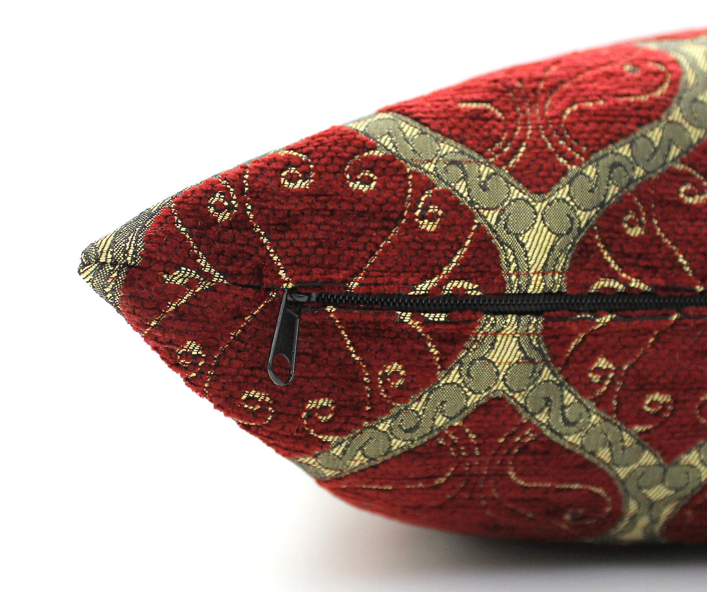 Burgundy Red Turkish Ottoman Lumbar Pillow Cover