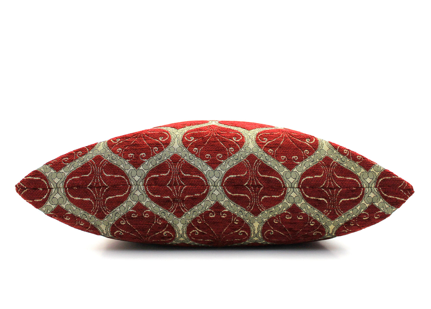 Burgundy Red Turkish Pillow Cover - Luxury Boho Chenille Throw