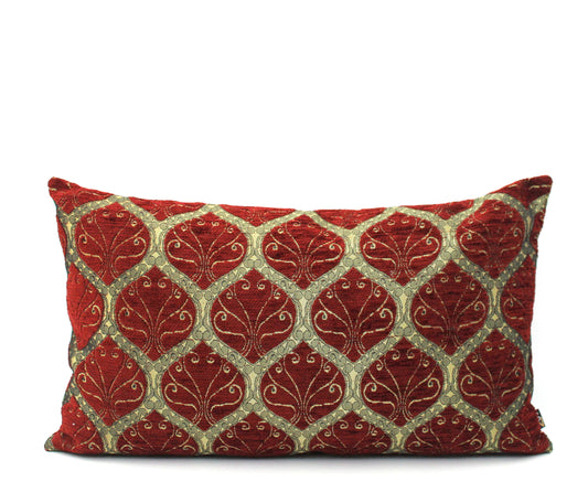 Burgundy Red Turkish Ottoman Lumbar Pillow Cover