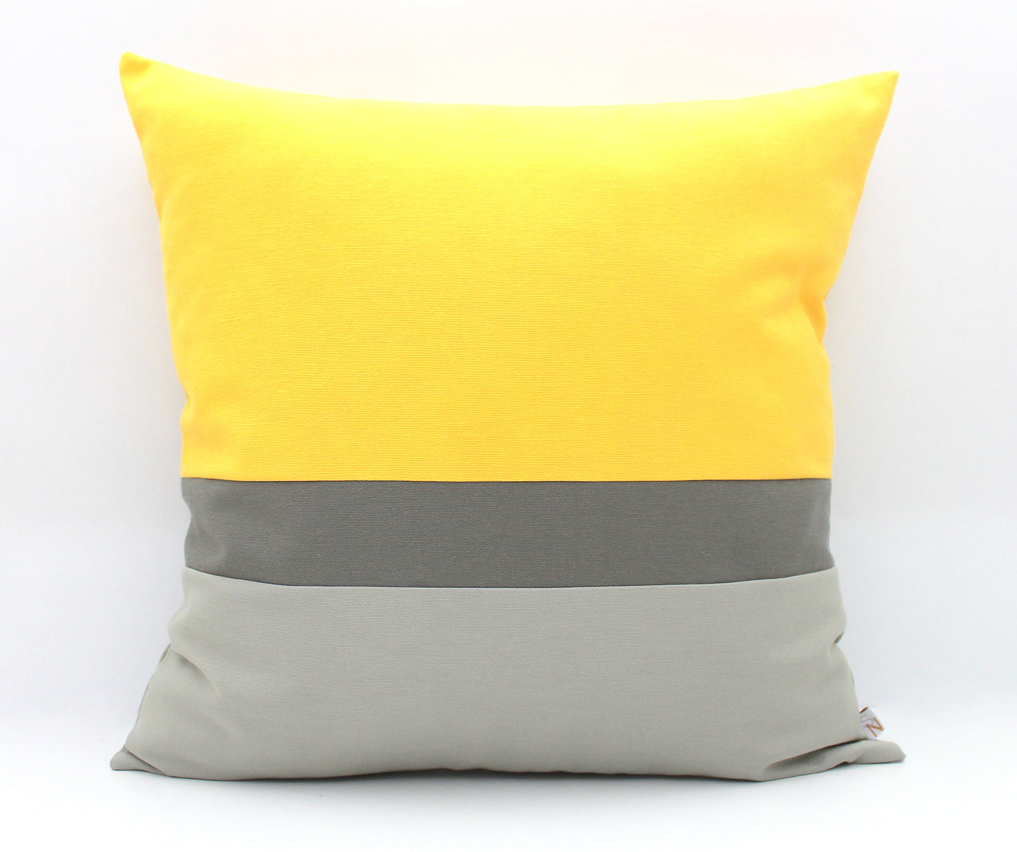 Yellow and Grey Color Block Pillow Cover