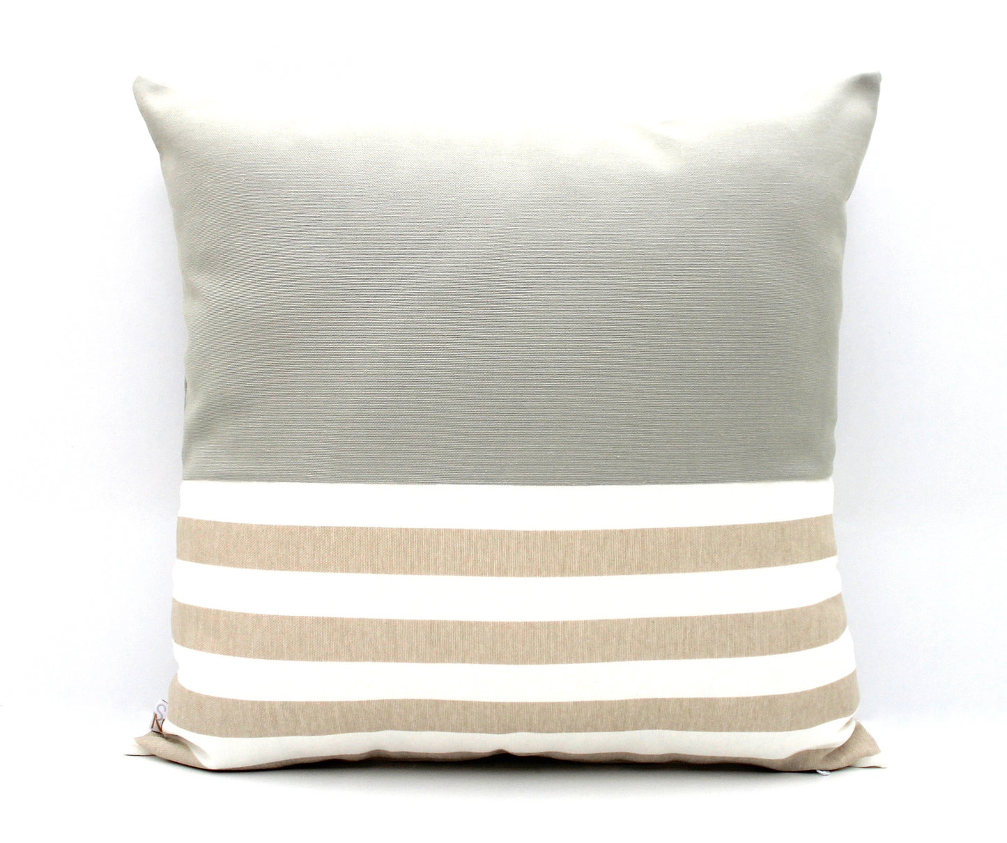 Light Grey, Beige and off White Colorblock Lumbar Pillow Cover