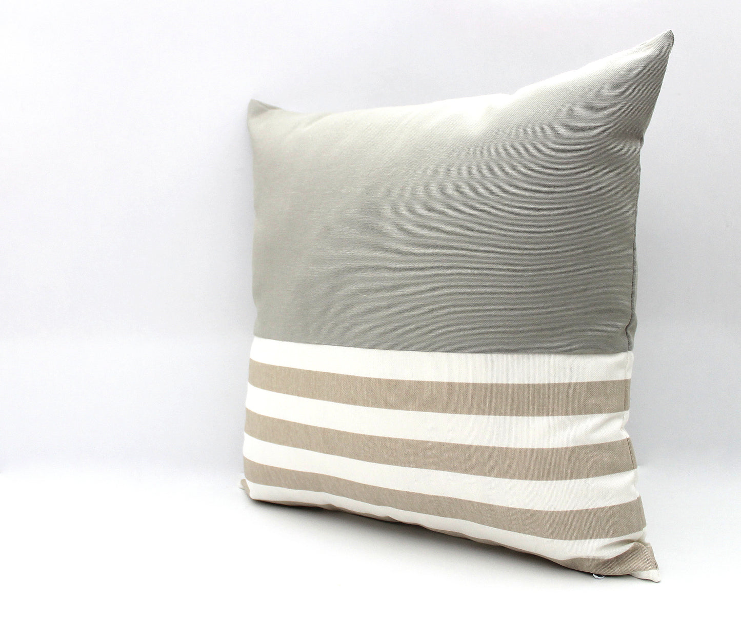 Light Grey, Beige and off White Colorblock Lumbar Pillow Cover