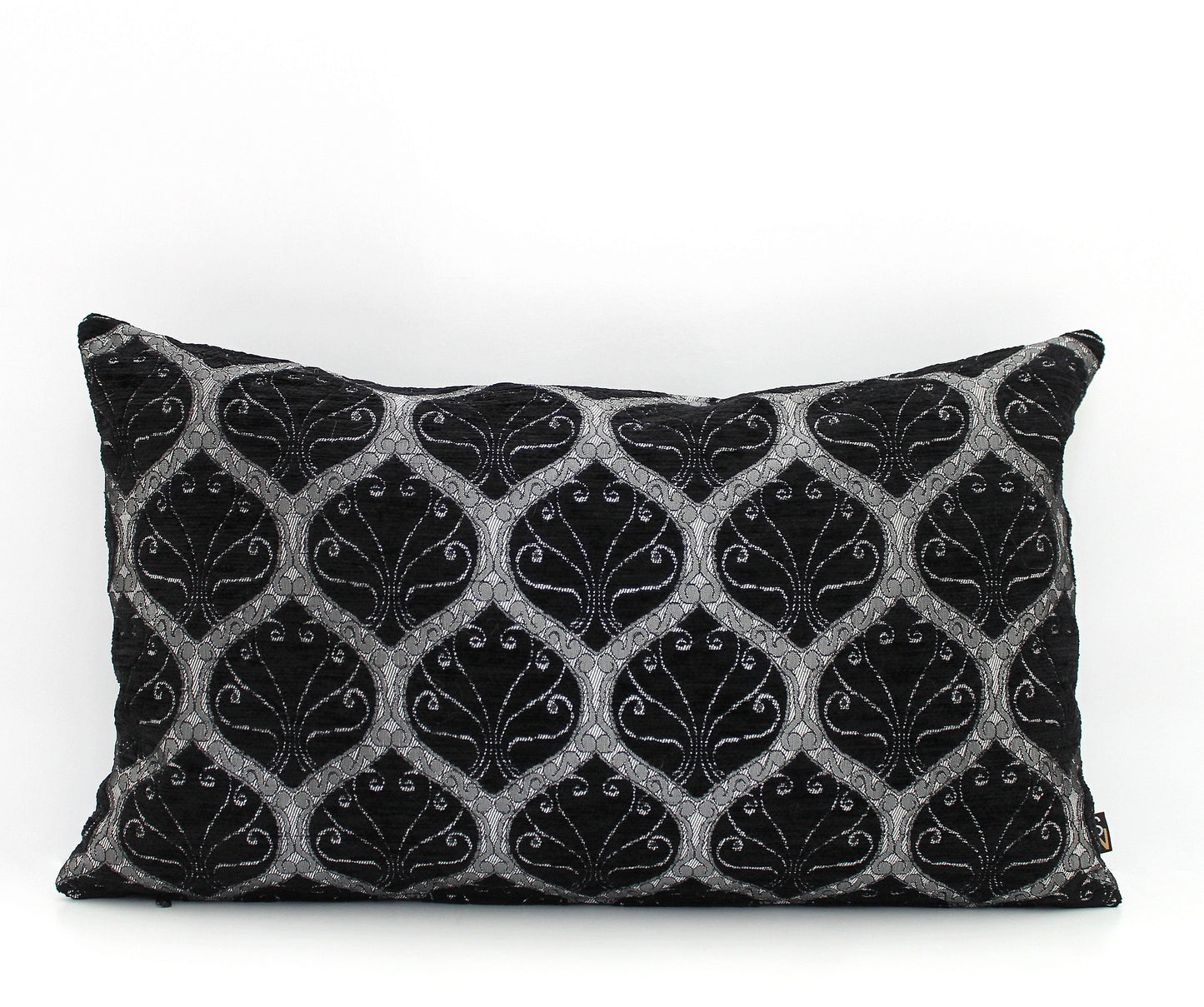 Black and Silver Ottoman Turkish Pillow Cover