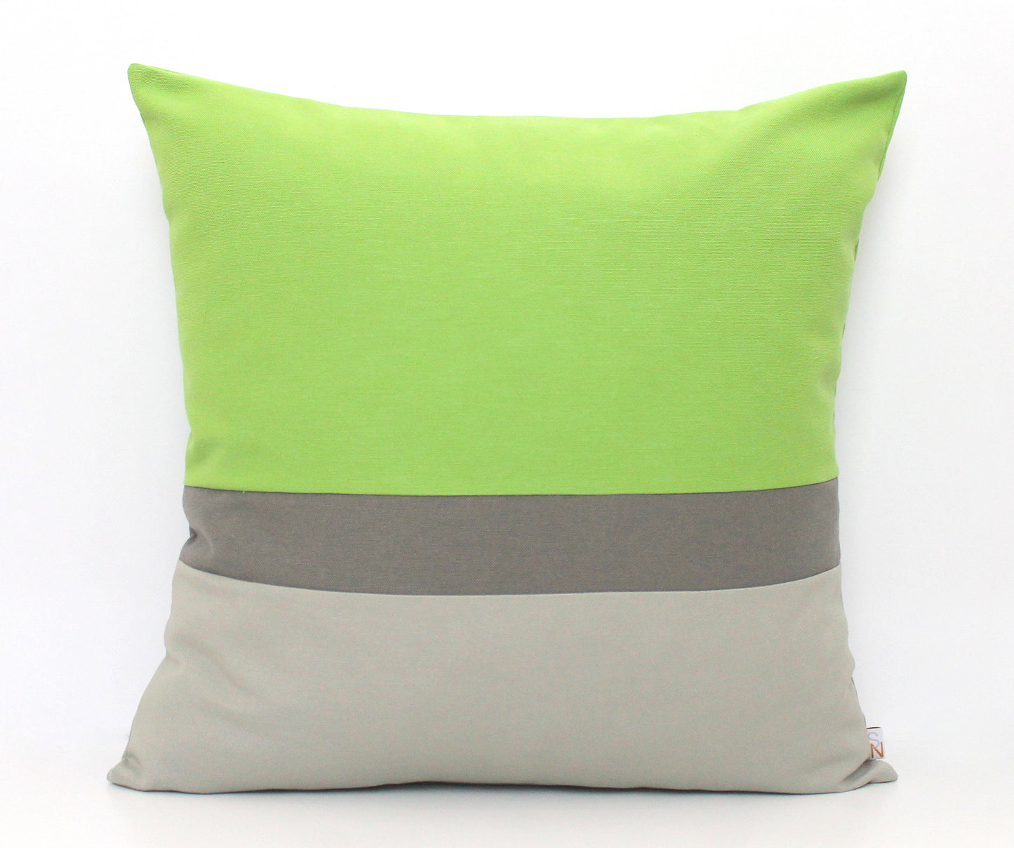 Bright Green and Grey Color Block Pillow Cover