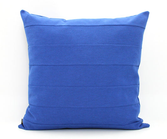 Dark Cobalt Blue Textured Solid Colorblock Cotton Pillow Cover