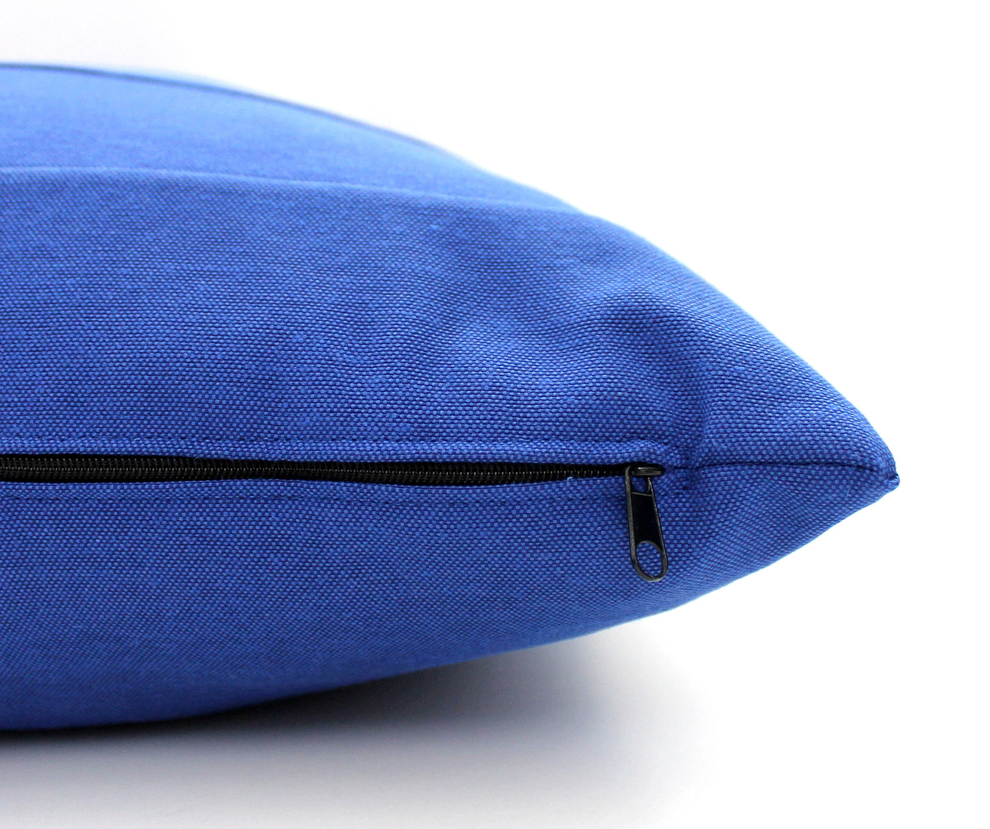 Dark Cobalt Blue Textured Solid Colorblock Cotton Pillow Cover