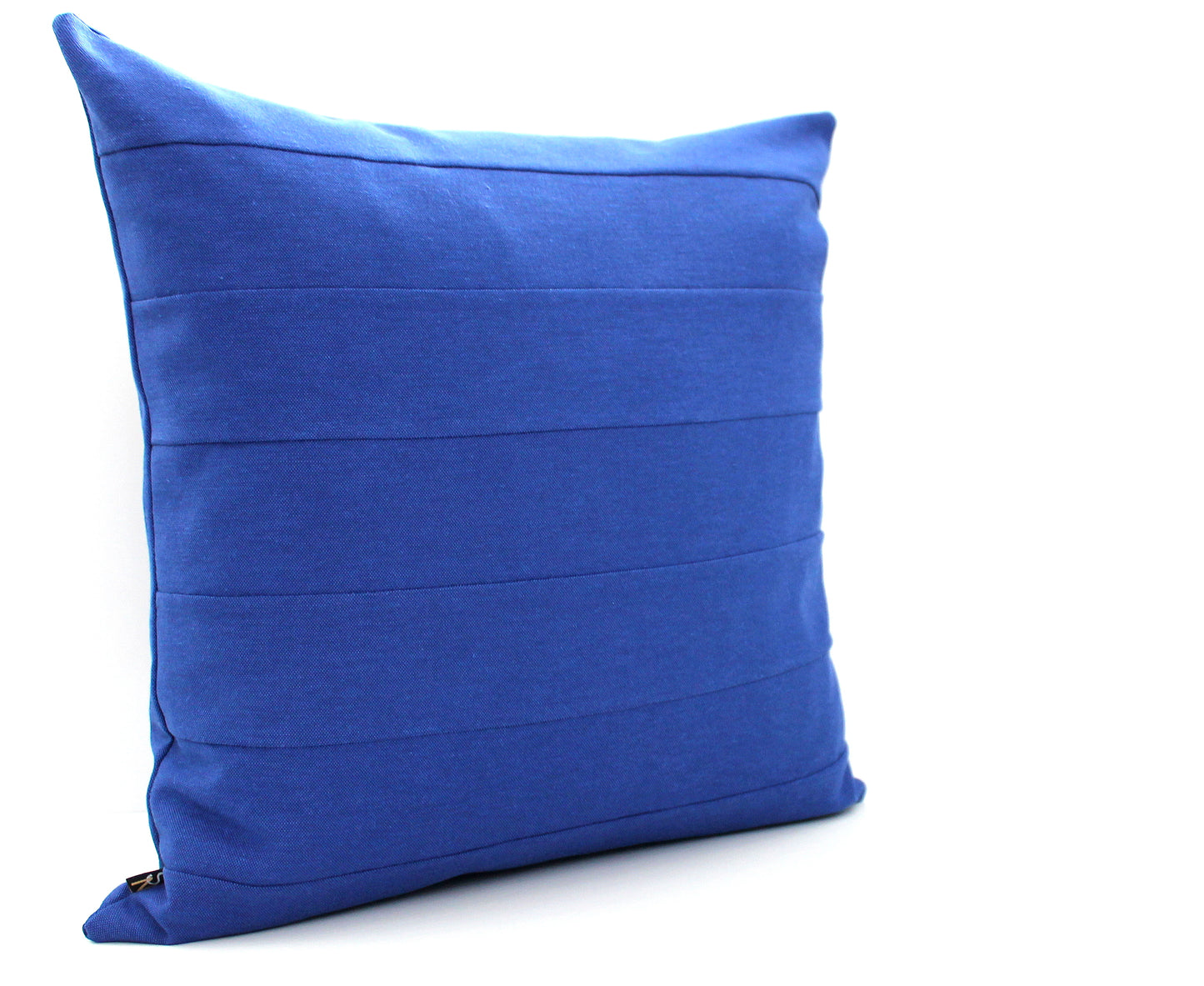 Dark Cobalt Blue Textured Solid Colorblock Cotton Pillow Cover