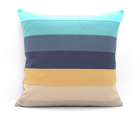 Beach House Textured Colorblock Throw Pillow Cover