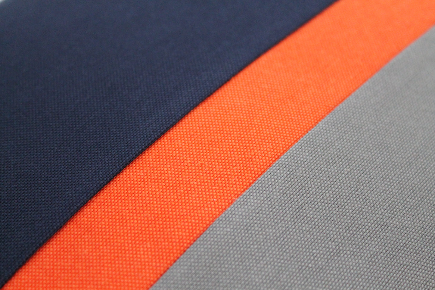 Navy Blue, Orange and Grey Color Block Lumbar Pillow Cover