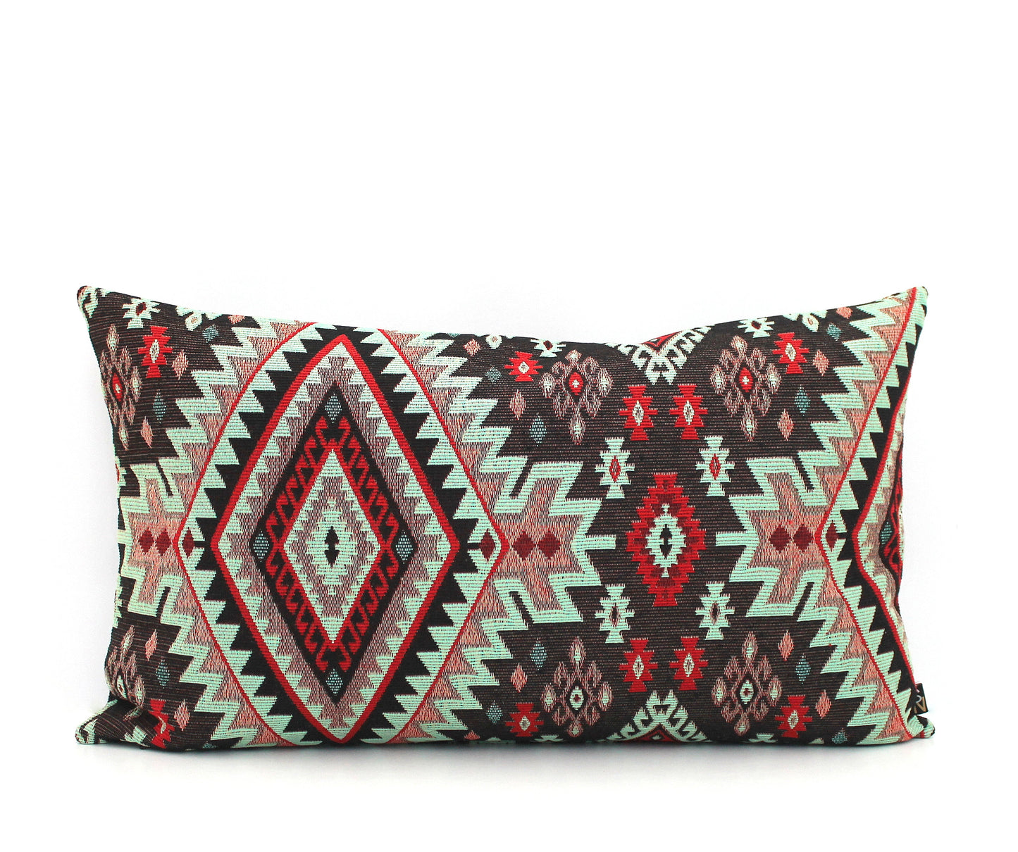 Black and Red Turkish Kilim Pillow Cover