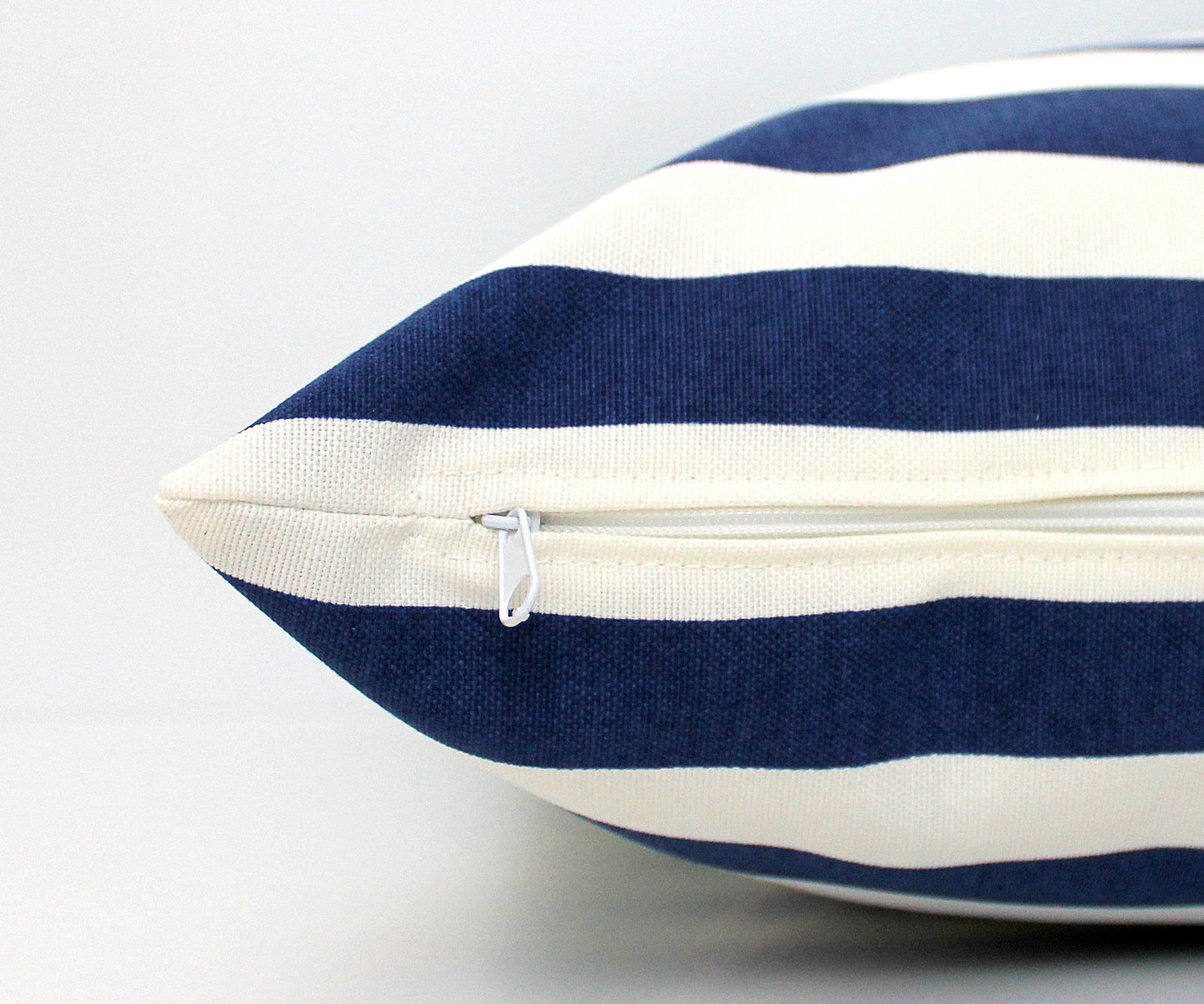 Maroon, Navy Blue and White Stripes Colorblock Lumbar Pillow Cover