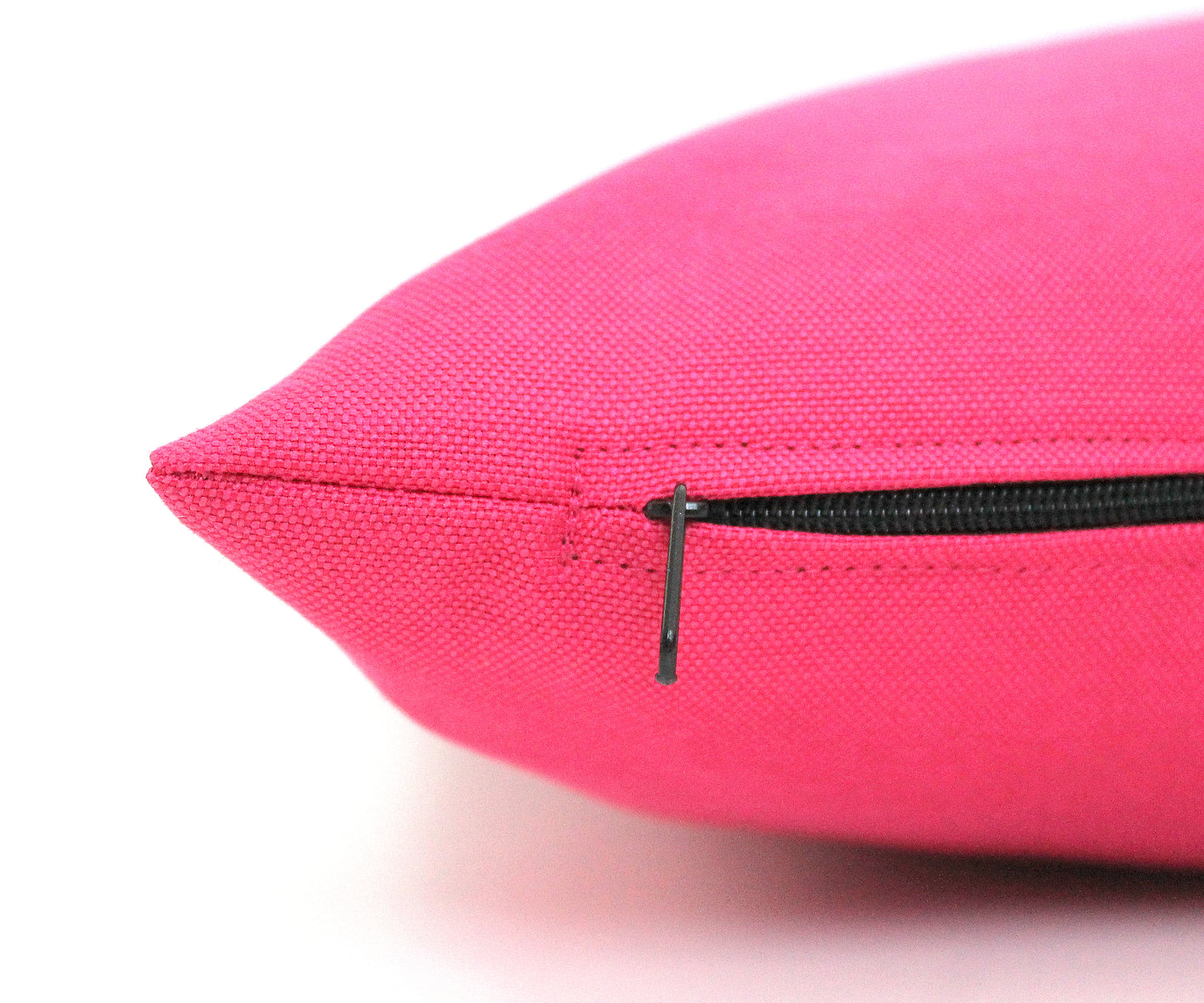 Magenta Pink, Dark Grey and Brown Faux Leather Colorblock Lumbar Pillow Cover