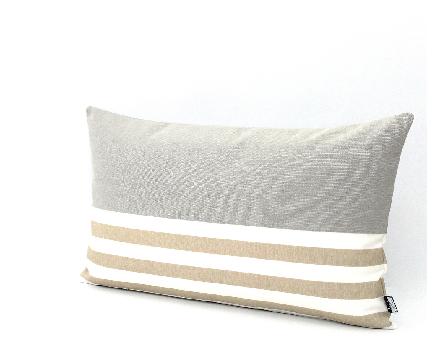 Light Grey, Beige and off White Colorblock Lumbar Pillow Cover