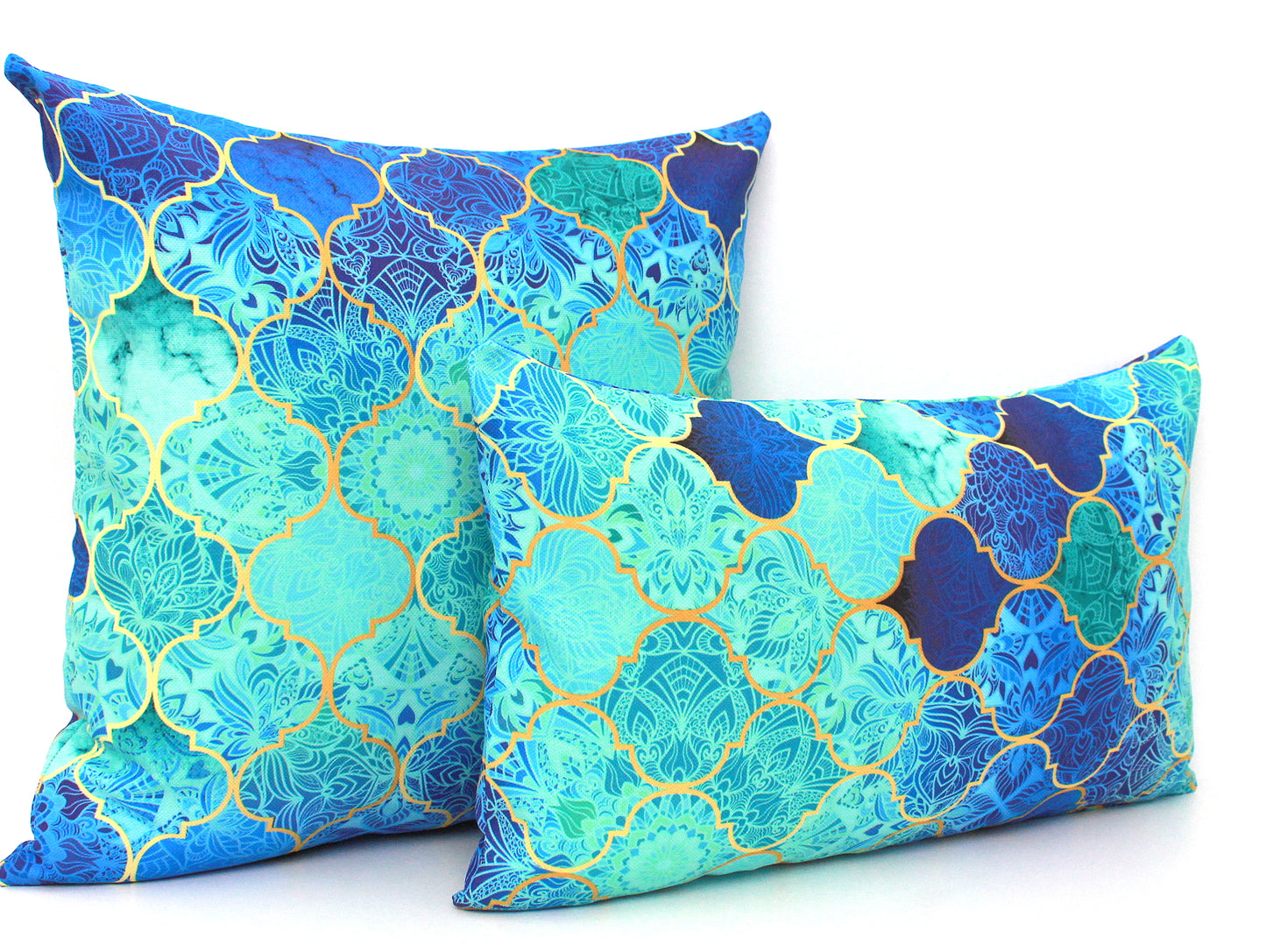 Turquoise Mermaid Moroccan Pillow Cover