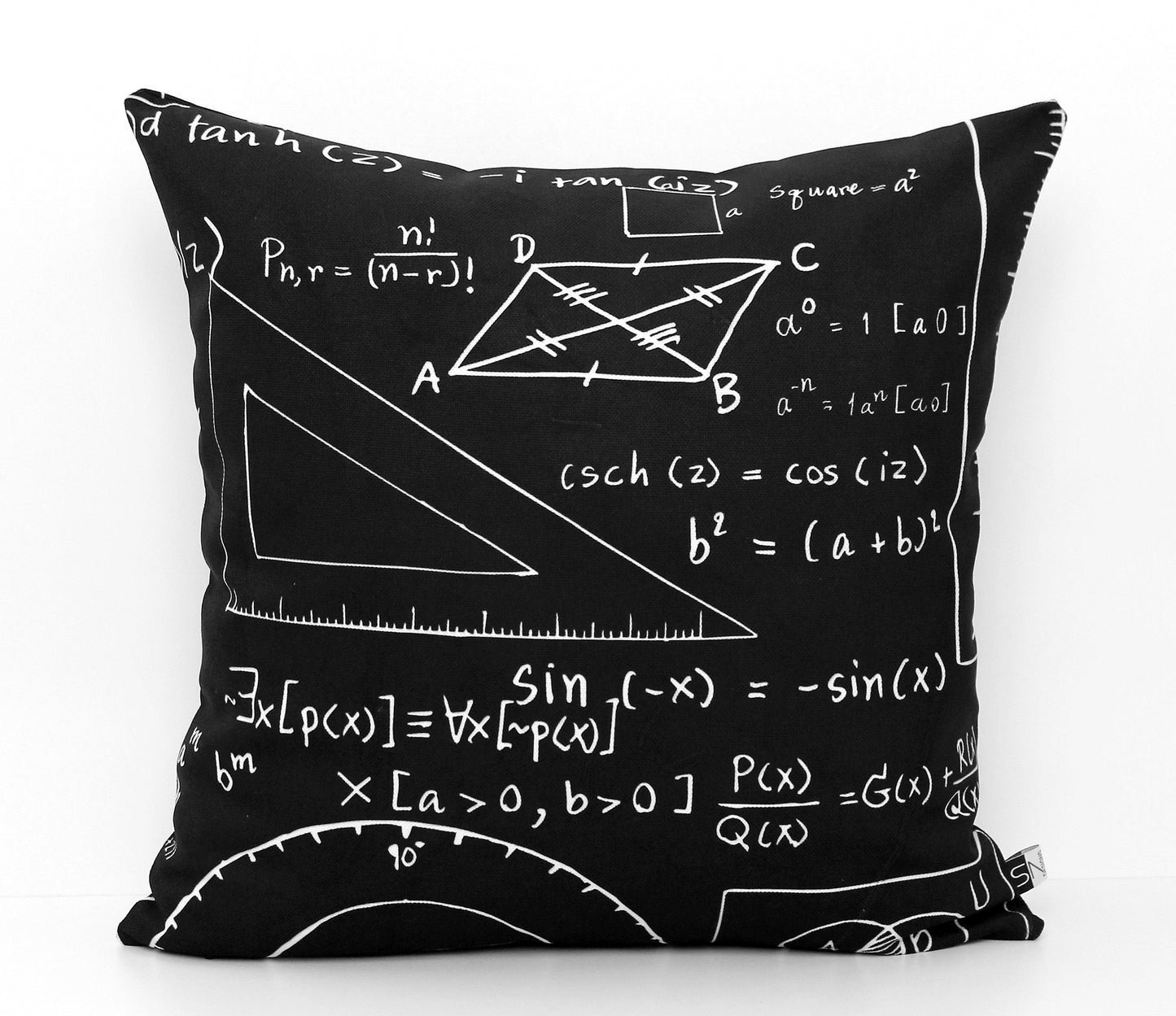 Math Chalkboard Pillow Cover - All Sizes Available