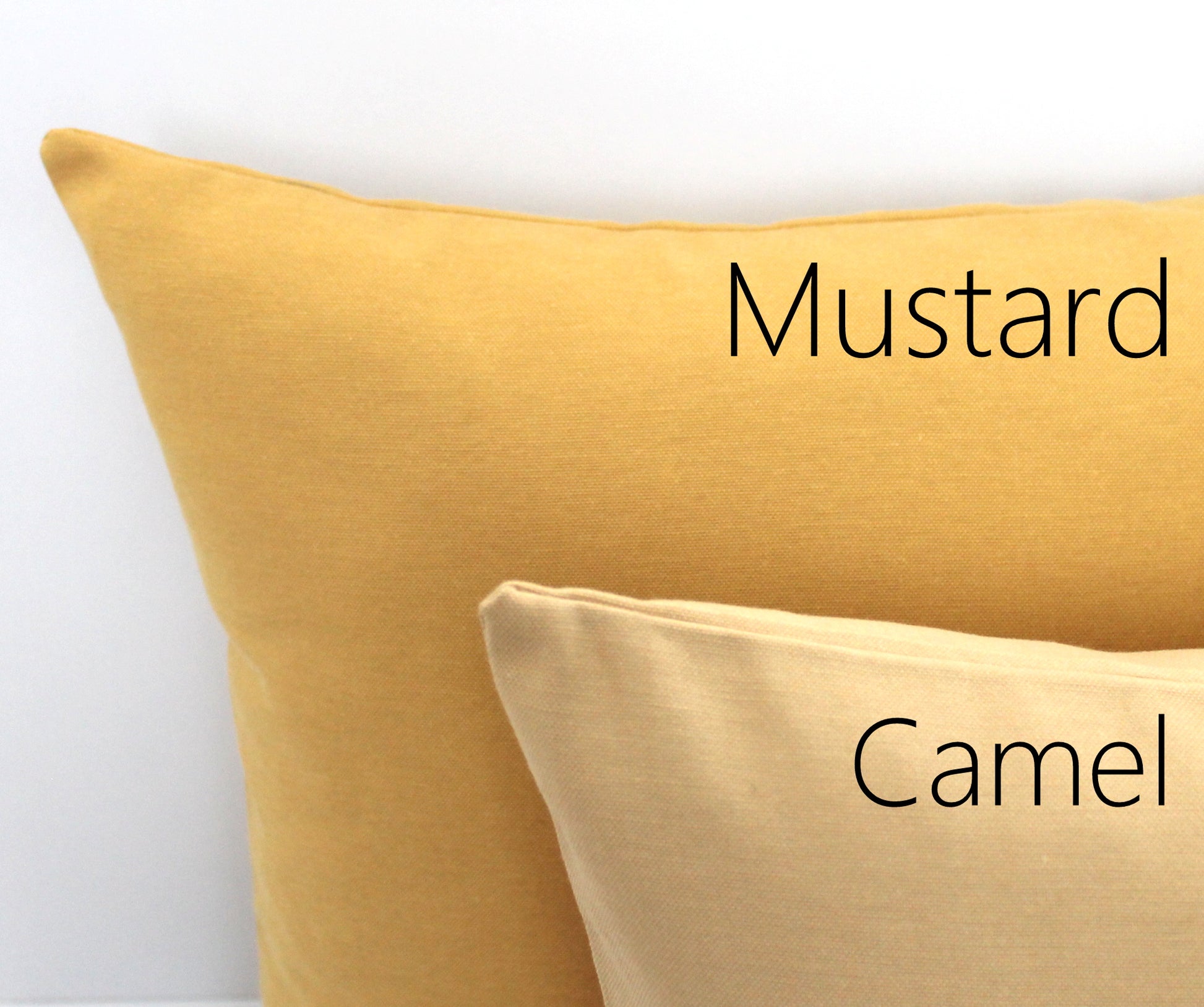 Light mustard camel cotton pillow covers, all sizes available